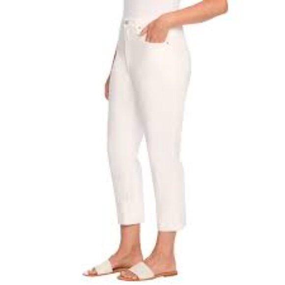 NWT- FRYE WOMENS CUFFED CROP JEAN- IVORY SIZE 14 - Picture 1 of 9